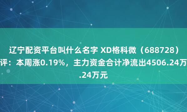 辽宁配资平台叫什么名字 XD格科微（688728）周评：本周涨0.19%，主力资金合计净流出4506.24万元